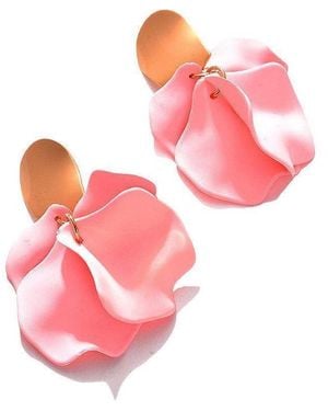 SOH Pink Flora Drop Earrings - Red
