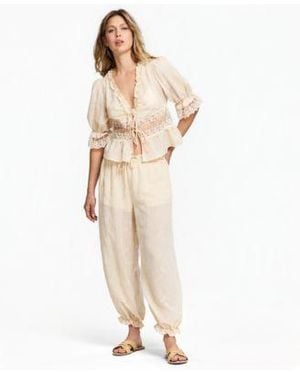 And Now This Now This Embroidered Balloon Pants Macys Exclusive - Natural