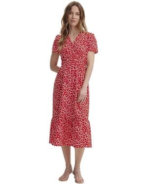 Finery London Deena Wrap Midi Dress - Red