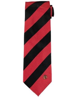Eagles Wings Chicago Blackhawks Regiment Woven Silk Tie - Red