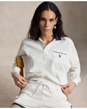Polo Ralph Lauren Long-sleeve Collared Polo Shirt - White