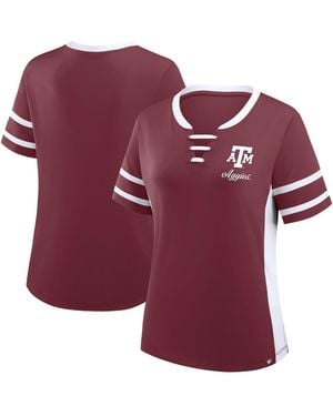 Fanatics Maroon/white Texas A M aggies Be Fearless Athena Lace-up T-shirt - Red