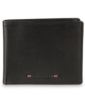 Tommy Hilfiger Rfid-blocking Leather Passcase Wallet - Black