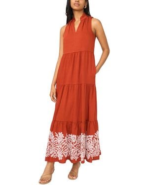 knee length dresses for ladies Linen Sleeveless Wrap Smock Dress Macie Xs / Storm Blue