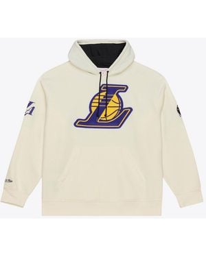 Mitchell & Ness Los Angeles Lakers Hardwood Classics Chainstitch Premium Fleece Hoodie - White