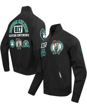 Pro Standard Boston Celtics Area Code Twill Full-zip Jacket - Black