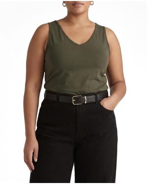 UNIVERSAL STANDARD Plus Size Double V Tank - Green