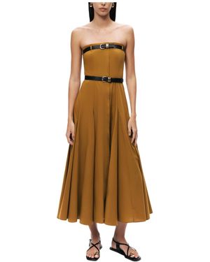 Nocturne Strapless Double Belted Midi Dress - Natural