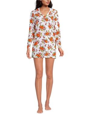 Lands' End Sunshade Upf 50 Hooded Mini Swim Swim Cover-up Dress - Red