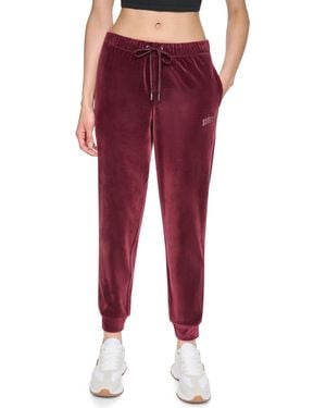 DKNY Mid-rise Varsity Rhinestone Logo jogger - Red