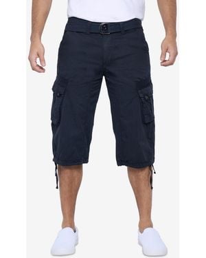 Xray Jeans X-ray Belted Capri Cargo Shorts - Blue