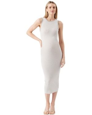Ripe Maternity Maternity Ripe Noa Rib Knit Nursing Dress Natural / Taupe - White