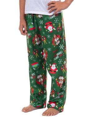 Elf Pajama Pants Boys' Buddy Omg I Know Him All-over Christmas Movie Flannel Loungewear Kids - Green