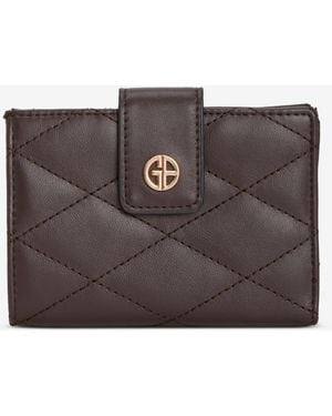 Giani Bernini Quilted Framed Indexer Wallet - Brown