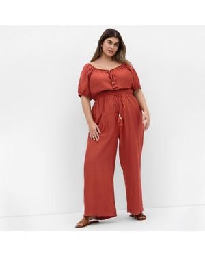City Chic Plus Size Erica Jumpsuit - Red