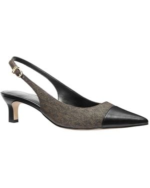 Michael Kors Pointed Toe Cap Slingback Pumps - Metallic