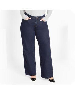 City Chic Plus Size Harley Fit Jojo Straight Jean - Blue