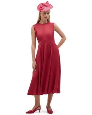 Hobbs London Beki Printed Collar Shirt Dress - Red