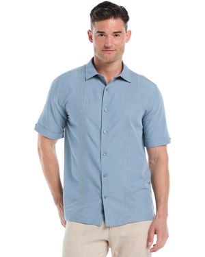 Cubavera Geo-pattern Short Sleeve Button Down Shirt - Blue