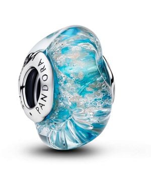 PANDORA Turquoise Murano Glass Glitter Charm - Blue