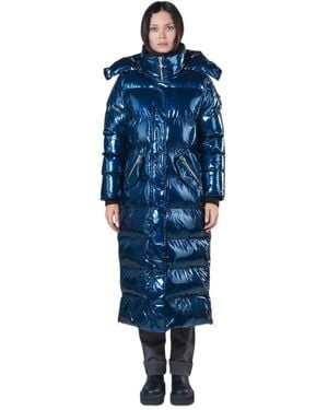 Woodpecker Bird Of Paradise Quilted Coat - Blue