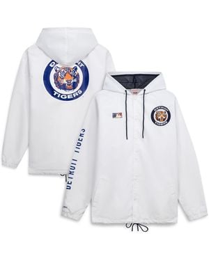 Mitchell & Ness Mitchell Ness White Detroit Tigers Big Tall Full-snap Hooded Jacket