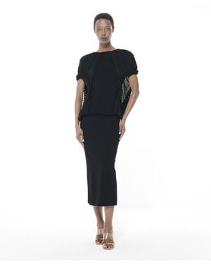 eem Knit Pencil Midi Skirt - Blue