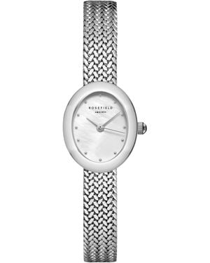 ROSEFIELD Mini Oval Tone Stainless Steel Bracelet Watch 22mm - White