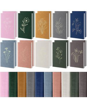 Danrong Pu Leather Floral Lined Journals Hardcover A6 Bulk Ruled Notebooks For School Office Writing - Multicolor