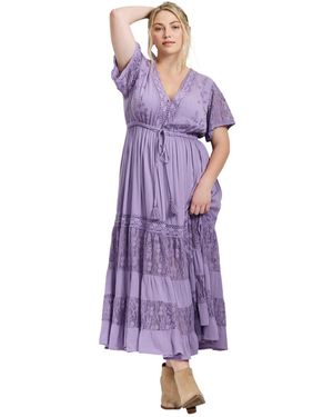 Avenue Raven Lace Maxi Dress - Purple