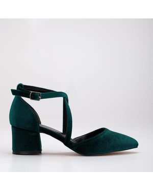 Forever & Always Shoes Dolly Low Block Heel Pumps - Black