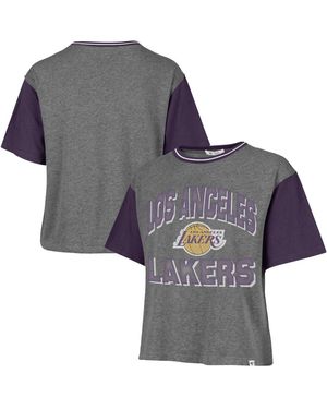 '47 Los Angeles Lakers Rise Clubhouse ziggy Color Block T-shirt - Gray