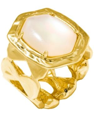Kendra Scott Imitation Pearl Tiger Striped Daphne Cocktail Ring - Metallic