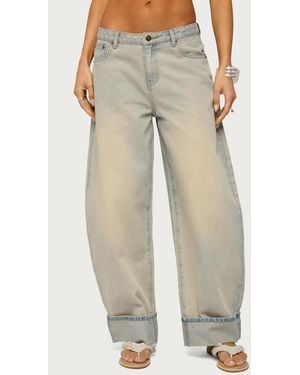 Edikted Kella Low Rise baggy Jeans - Natural