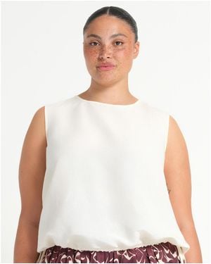 Estelle Ainsley Tie-hem Relaxed Tank Top - White