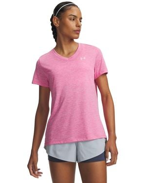 Under Armour Twist Tech V-neck Short-sleeve Top - Purple