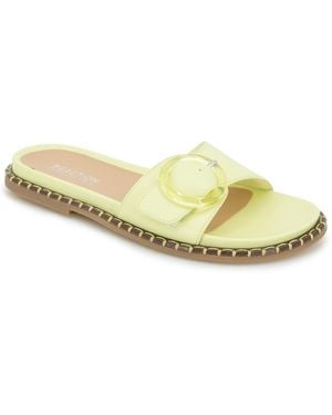 Kenneth Cole Syrena Round Toe Flat Sandals - Yellow