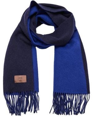 Mango Selection Reversible Wool Scarf - Blue