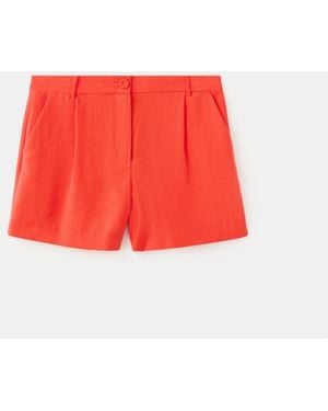 Mango Straight-fit Lyocell Bermuda Shorts - Red