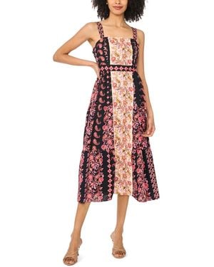 Cece Sleeveless Square Neck Midi Dress - Pink