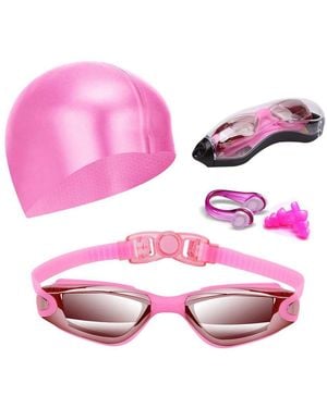 Gnuadz Swim goggles Nose Clip Earplugs Cap Case Aqua - Pink