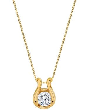 Macy's Sirena Lab Grown Diamond Horseshoe Pendant Necklace (1 Ct. T.w. - Metallic