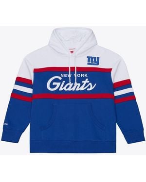 Mitchell & Ness Head Coach Embroidered Graphics Hoodie - Blue
