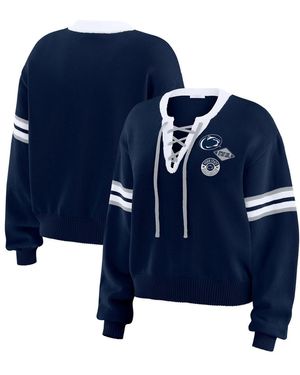 WEAR by Erin Andrews Penn State Nittany Lions Lace-up Pullover Sweater - Blue