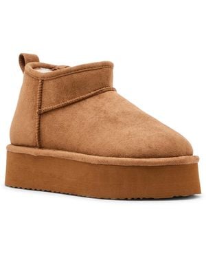 Madden Girl Brave Cozy Mini Platform Booties - Brown