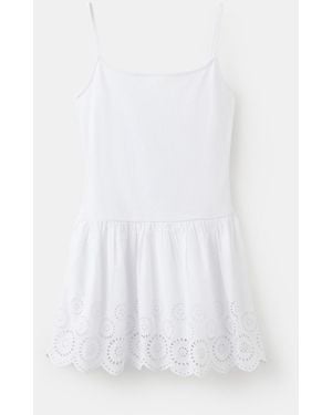 Mango Short Openwork Dress - White