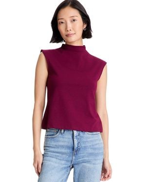 On 34th Funnel Neck Sleeveless T-shirt - Red