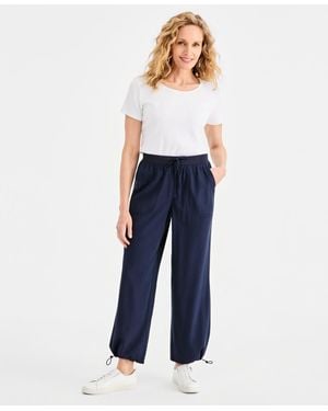 Style & Co. Drapey Bungee Wide-leg Pants - Blue