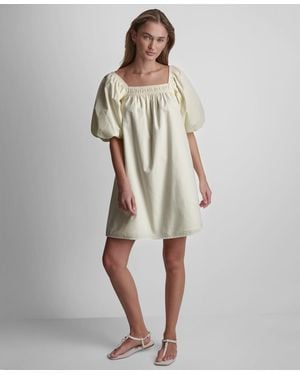 DKNY Square Neck Mini Dress - Yellow