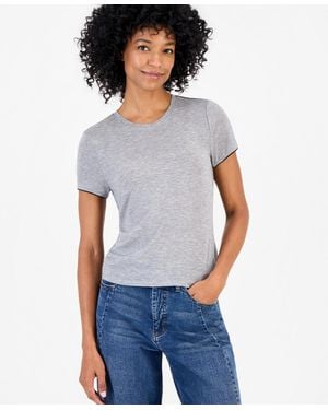 On 34th Piped Tissue Jersey Layering Crewneck T-shirt - White